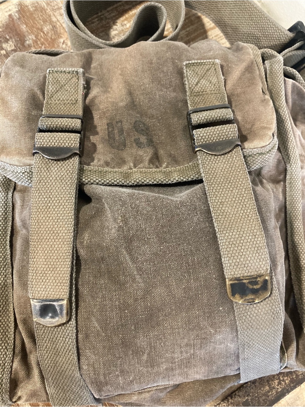 1988 US Military Fabric Shoulder Bag Olive Drab Army Stencil - Picture 2 of 16